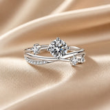 Ring i Hvidguld med Zirkon fra Himlen