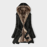 Mikash | Uldfrakke med blomstrede foring
