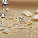 Glow ring i zirkon med forgyldning i hvidguld
