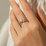 Ring i Hvidguld med Zirkon fra Himlen