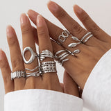 Vintage ringe i stakke af hvidguld