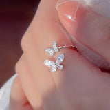 Ring i Hvidguld med To Sommerfugle i Zirkon