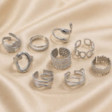 Vintage ringe i stakke af hvidguld