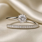 Glow ring i zirkon med forgyldning i hvidguld